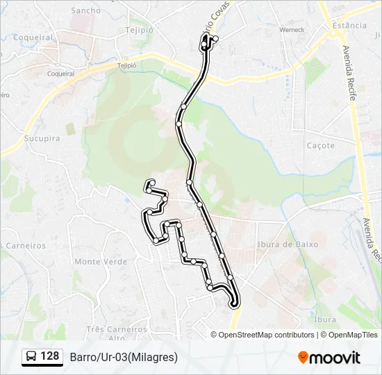 128 Bus Line Map