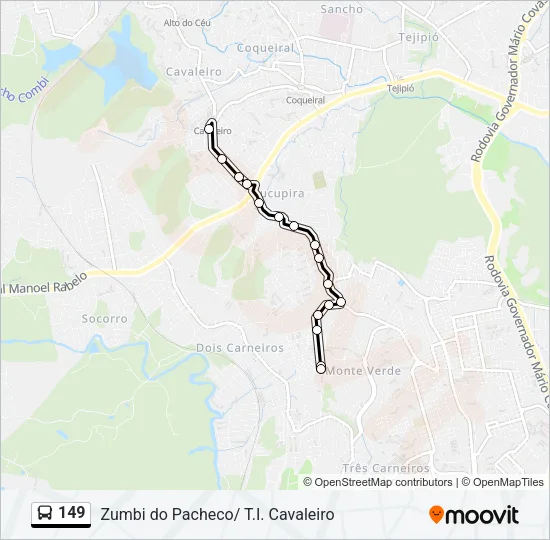 149 Bus Line Map