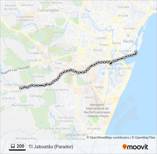 200 bus Line Map