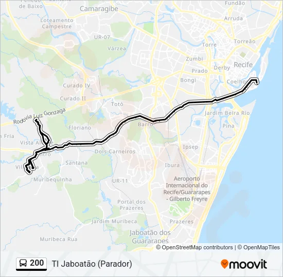 200 Bus Line Map