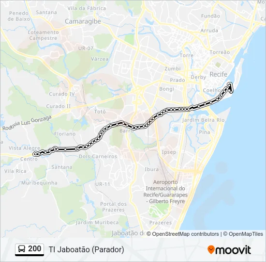 200 Bus Line Map
