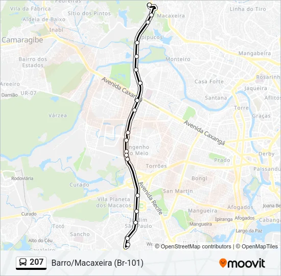 207 Bus Line Map