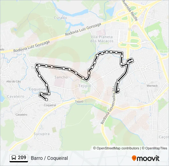 209 Bus Line Map