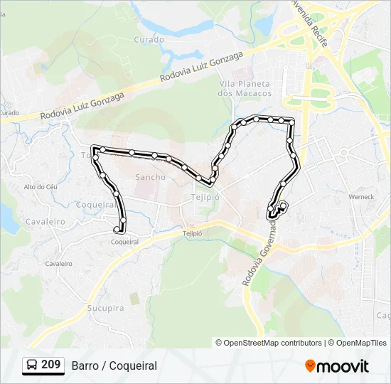 209 Bus Line Map