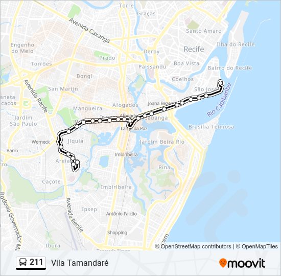 211 bus Line Map