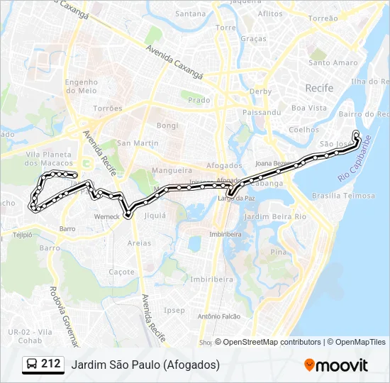 212 Bus Line Map