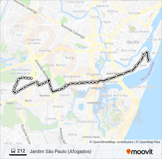 212 Bus Line Map