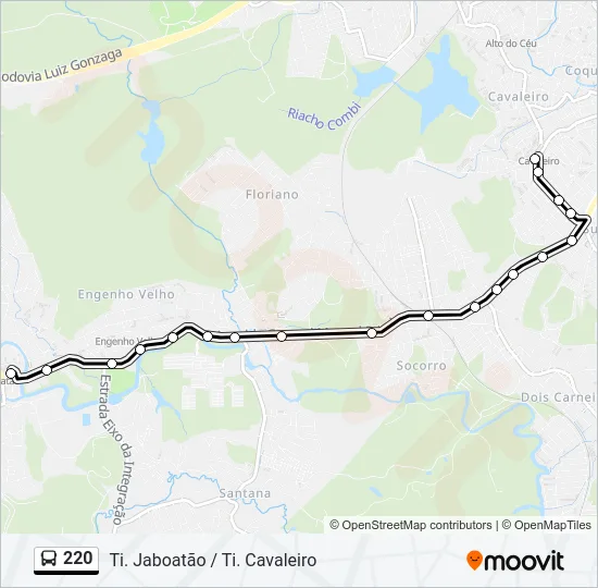 220 Bus Line Map