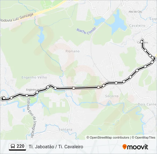 220 Bus Line Map