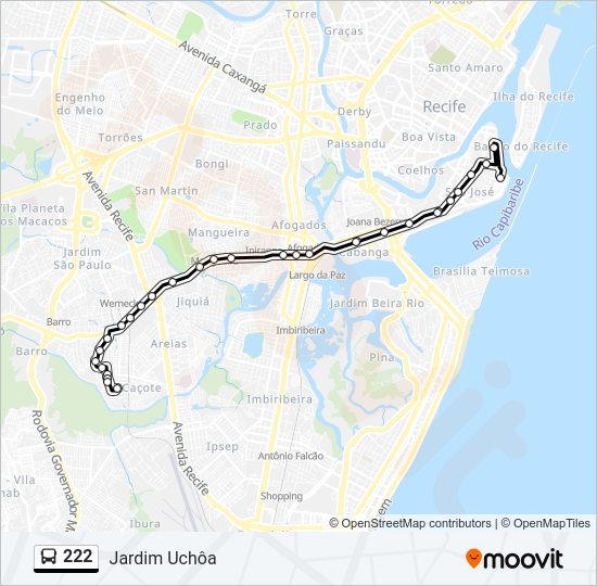 222 bus Line Map