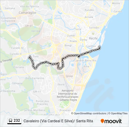 232 Bus Line Map