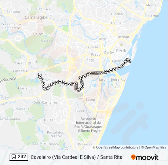 232 Bus Line Map