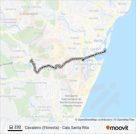 232 Bus Line Map