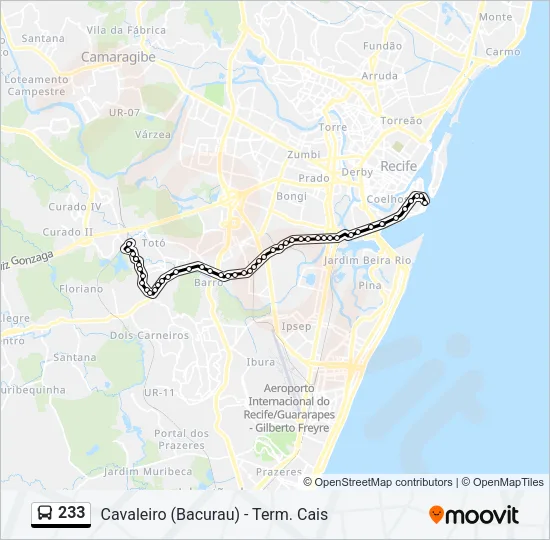 233 Bus Line Map