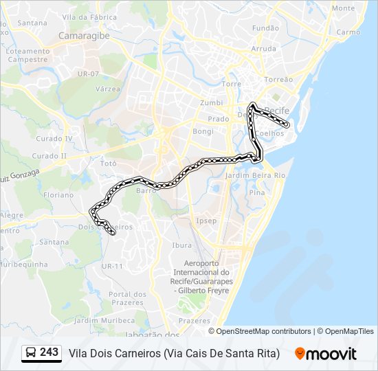 243 bus Line Map