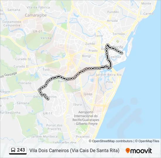 243 Bus Line Map