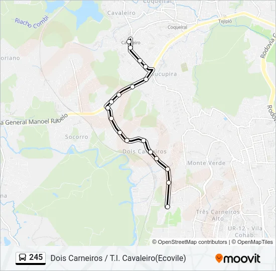 245 Bus Line Map