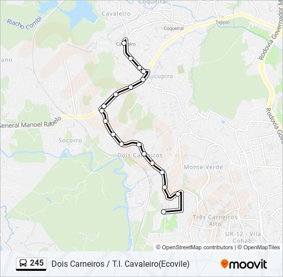 245 bus Line Map