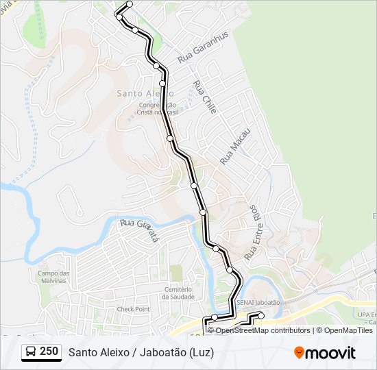 250 bus Line Map