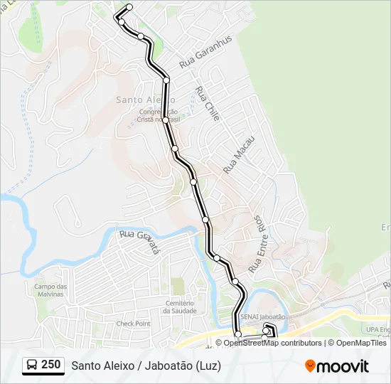 250 Bus Line Map