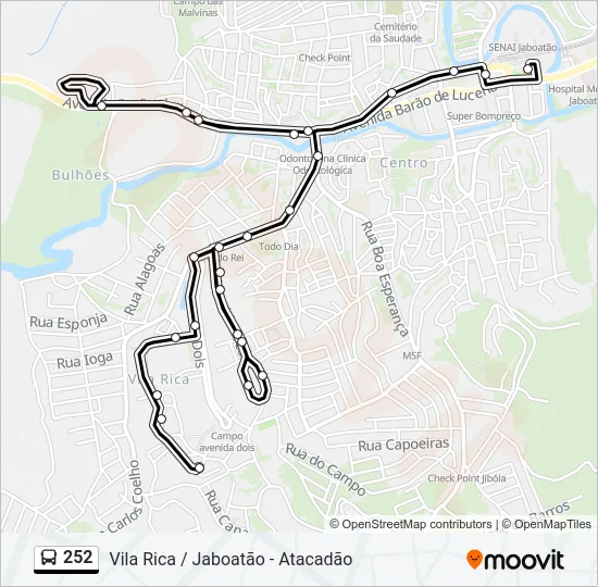252 Bus Line Map