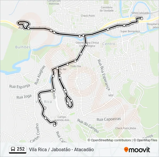 252 Bus Line Map