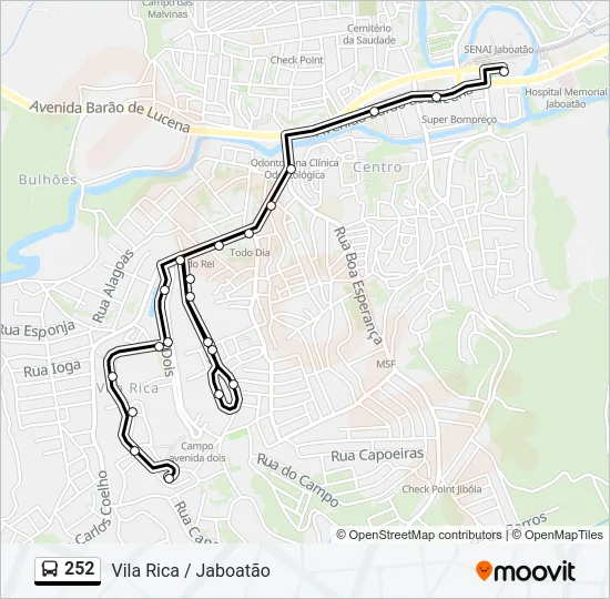252 Bus Line Map
