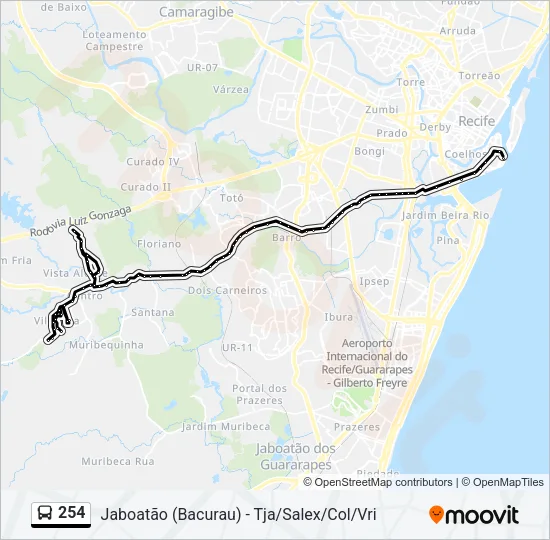 254 Bus Line Map