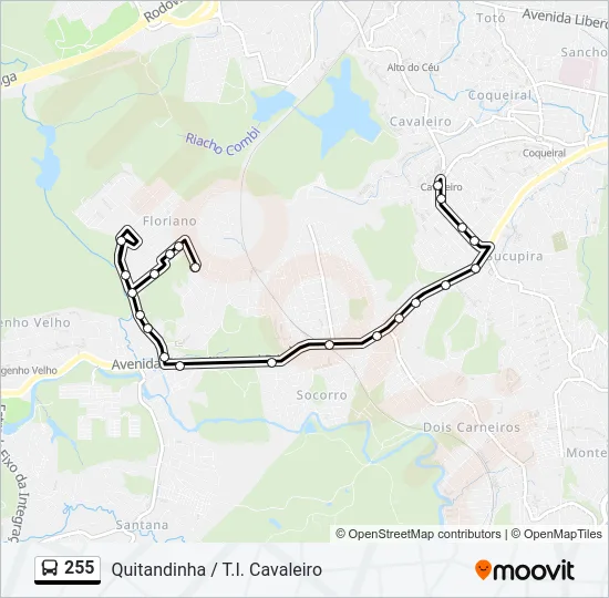 255 Bus Line Map