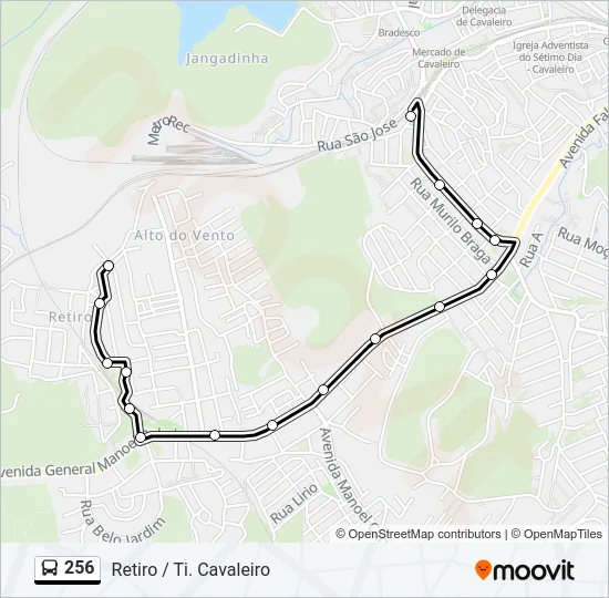 256 Bus Line Map