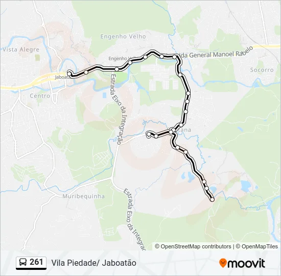 261 Bus Line Map