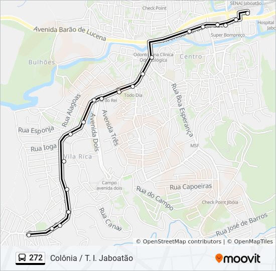 Mapa de 272 de autobús