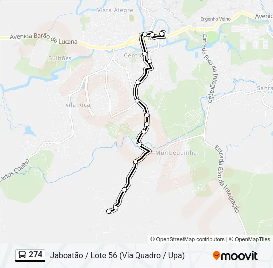274 Bus Line Map