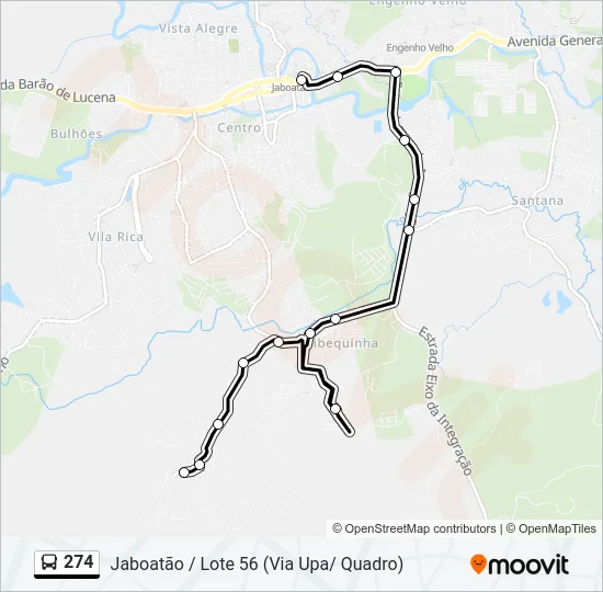 274 Bus Line Map