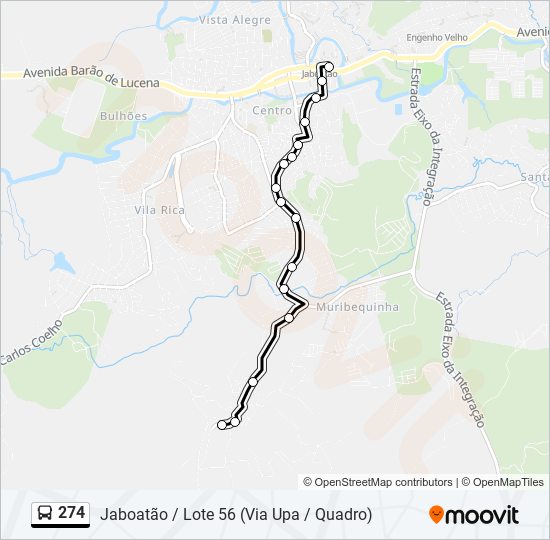 274 bus Line Map