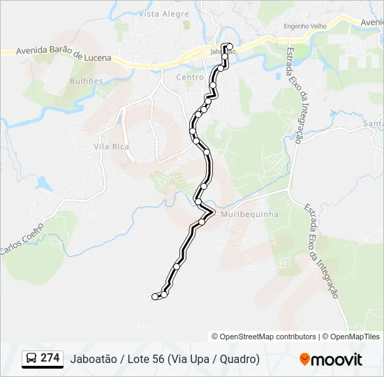 274 Bus Line Map