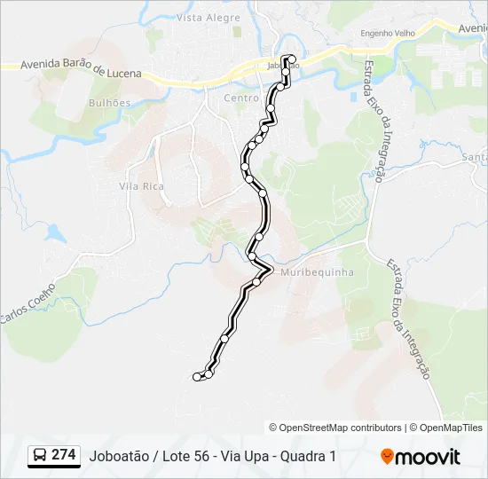 274 Bus Line Map