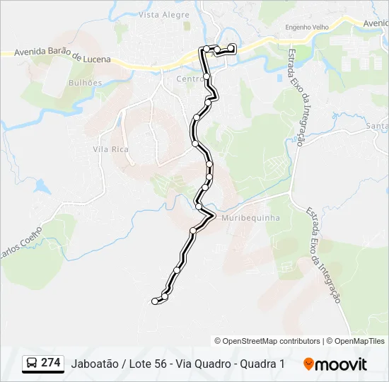 274 Bus Line Map