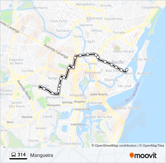 314 bus Line Map