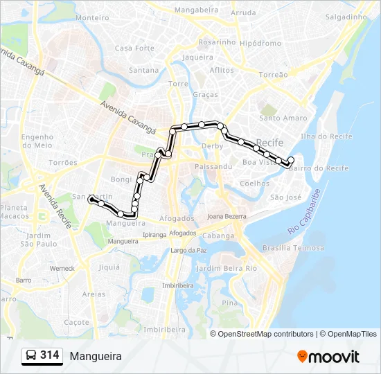 314 Bus Line Map