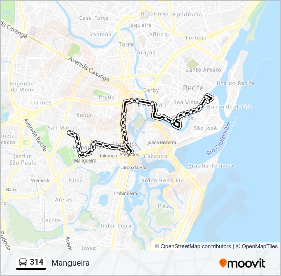 314 Bus Line Map