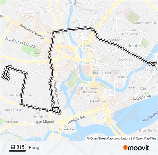 315 bus Line Map