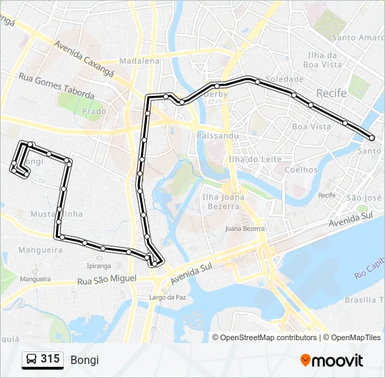 315 Bus Line Map