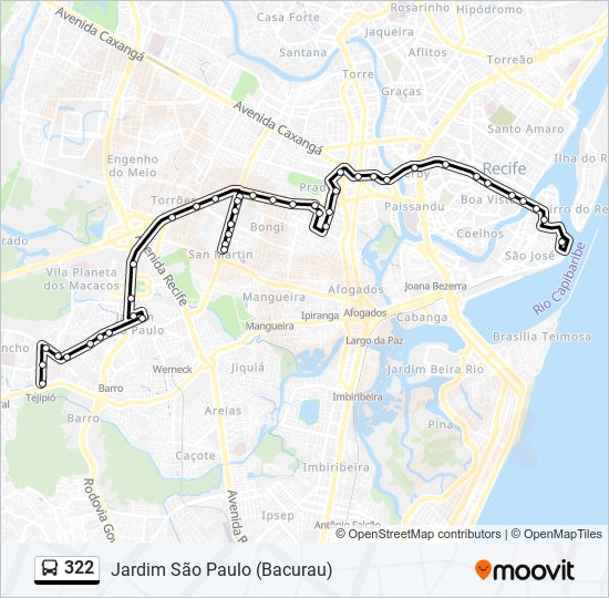 322 bus Line Map