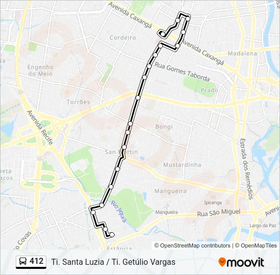 412 Bus Line Map