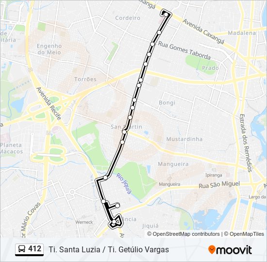 412 bus Line Map