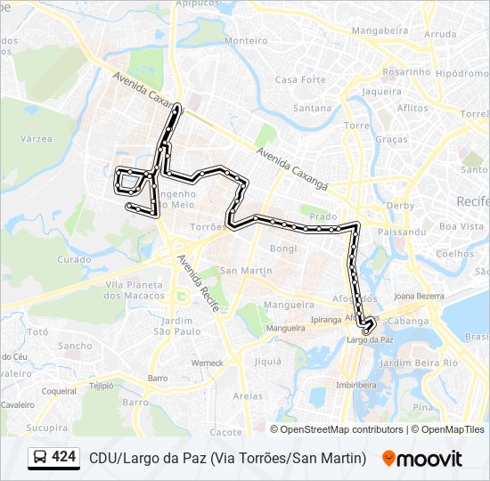 424 bus Line Map