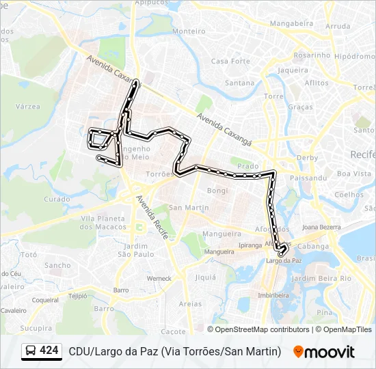 424 Bus Line Map
