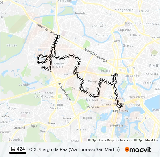 424 Bus Line Map