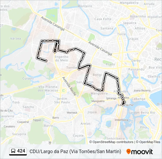 424 Bus Line Map
